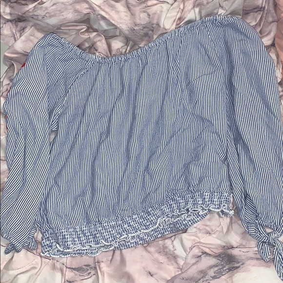 White and Blue Striped Shirt - Picture 2 of 3